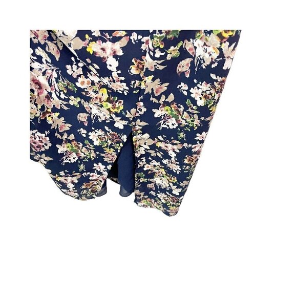 Allison Joy Floral Evereve Corbin Midi Dress S Blue Pink Sleeveless A-line - Picture 7 of 8